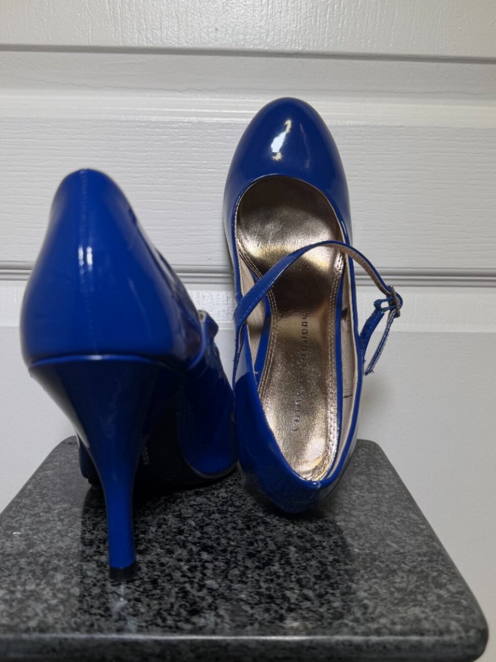 Chinese Laundry Next To Me Blue Patent Leather Mary Jane Heels Size 10 - Picture 7 of 8